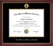 New Mexico Military Institute Gold Engraved Medallion Diploma Frame in Kensington Gold