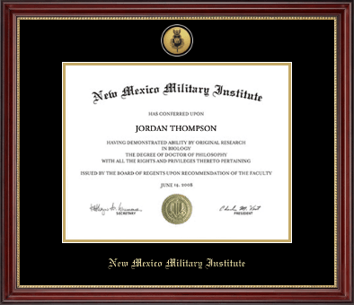 New Mexico Military Institute diploma frame - Gold Engraved Medallion Diploma Frame in Kensington Gold