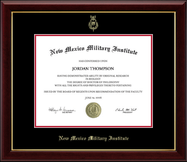 New Mexico Military Institute diploma frame - Gold Embossed Diploma Frame in Gallery