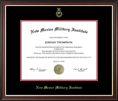 New Mexico Military Institute diploma frame - Gold Embossed Diploma Frame in Studio Gold