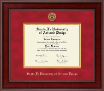 Santa Fe University of Art and Design Presidential Gold Engraved Diploma Frame in Jefferson