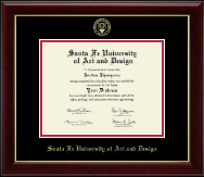 Santa Fe University of Art and Design diploma frame - Gold Embossed Diploma Frame in Gallery