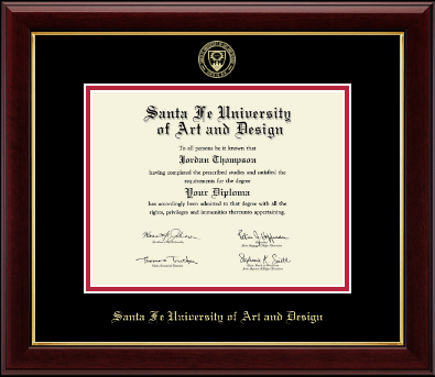 Santa Fe University of Art and Design diploma frame - Gold Embossed Diploma Frame in Gallery