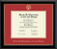 Santa Fe University of Art and Design Gold Embossed Diploma Frame in Onyx Gold