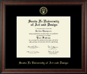 Santa Fe University of Art and Design Gold Embossed Diploma Frame in Studio