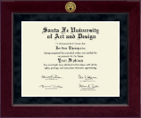 Santa Fe University of Art and Design diploma frame - Millennium Gold Engraved Diploma Frame in Cordova