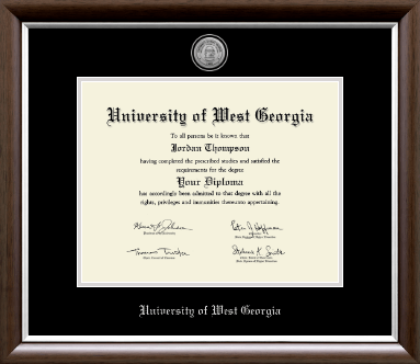 University of West Georgia diploma frame - Silver Engraved Medallion Diploma Frame in Devonshire