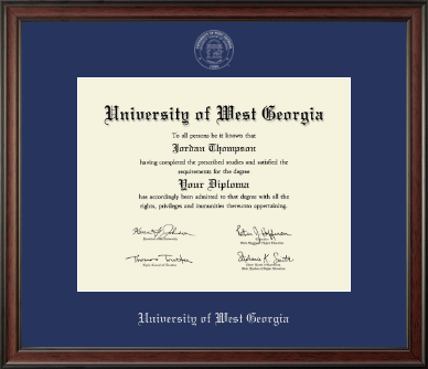 University of West Georgia diploma frame - Silver Embossed Diploma Frame in Studio