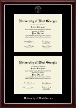 University of West Georgia diploma frame - Double Diploma Frame in Gallery Silver