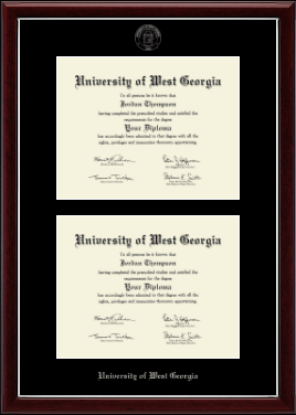 University of West Georgia diploma frame - Double Diploma Frame in Gallery Silver