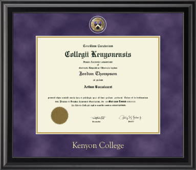 Kenyon College diploma frame - Masterpiece Medallion Diploma Frame in Midnight
