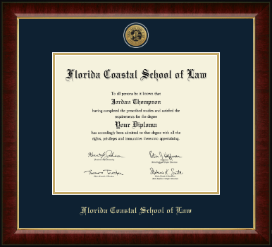 Florida Coastal School of Law diploma frame - Gold Engraved Medallion Diploma Frame in Murano
