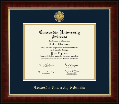 Concordia University in Nebraska diploma frame - Gold Engraved Medallion Diploma Frame in Murano