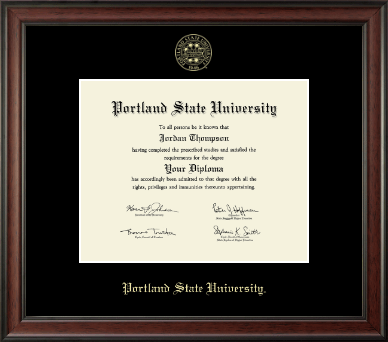 Portland State University diploma frame - Gold Embossed Diploma Frame in Studio