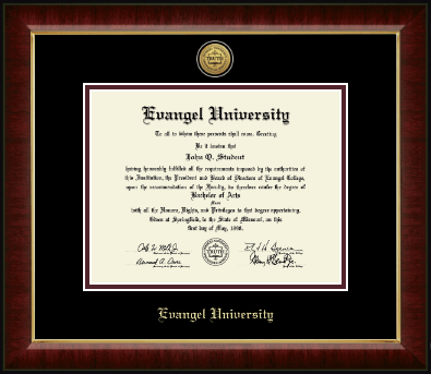 Evangel University diploma frame - Gold Engraved Medallion Diploma Frame in Murano