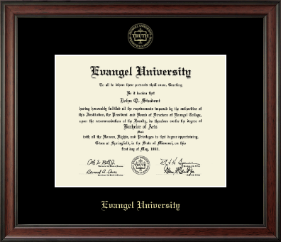 Evangel University diploma frame - Gold Embossed Diploma Frame in Studio