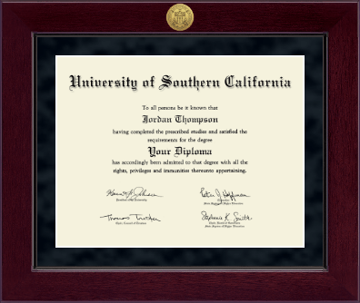 University of Southern California diploma frame - Millennium Gold Engraved Diploma Frame in Cordova