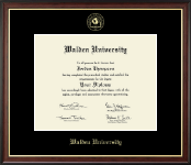 Walden University Gold Embossed Diploma Frame in Studio Gold