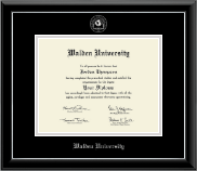 Walden University Silver Embossed Diploma Frame in Onyx Silver