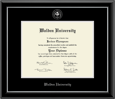 Walden University diploma frame - Silver Embossed Diploma Frame in Onyx Silver