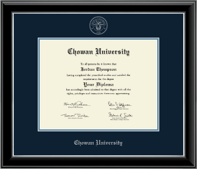 Chowan University diploma frame - Silver Embossed Diploma Frame in Onyx Silver