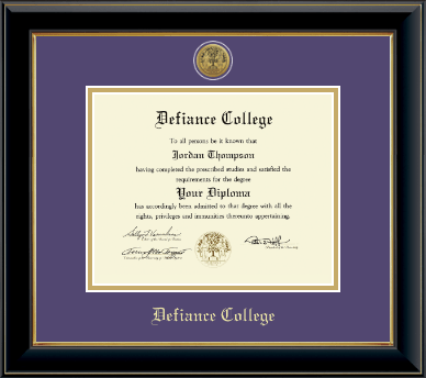 Defiance College diploma frame - Gold Engraved Medallion Diploma Frame in Onyx Gold