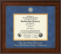 San Jose State University Presidential Masterpiece Diploma Frame in Madison