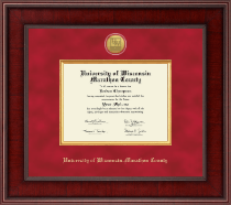 University of Wisconsin Wausau Presidential Gold Engraved Diploma Frame in Jefferson