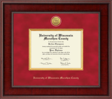 University of Wisconsin Wausau diploma frame - Presidential Gold Engraved Diploma Frame in Jefferson