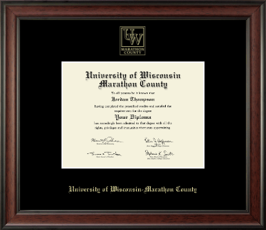 University of Wisconsin Wausau diploma frame - Gold Embossed Diploma Frame in Studio