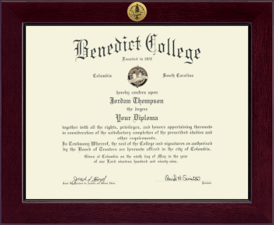 Benedict College diploma frame - Century Gold Engraved Diploma Frame in Cordova