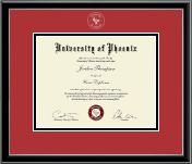 University of Phoenix Silver Embossed Diploma Frame in Onexa Silver