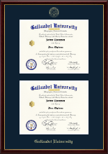 Gallaudet University Double Diploma Frame in Galleria