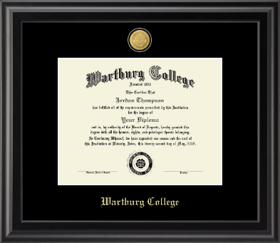 Wartburg College diploma frame - 23K Medallion Diploma Frame in Midnight