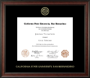 California State University San Bernardino Gold Embossed Diploma Frame in Studio