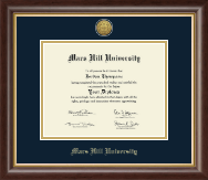 Mars Hill University diploma frame - Gold Engraved Medallion Diploma Frame in Hampshire