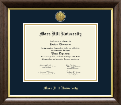 Mars Hill University diploma frame - Gold Engraved Medallion Diploma Frame in Hampshire