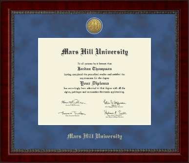 Mars Hill University diploma frame - Gold Engraved Medallion Diploma Frame in Sutton
