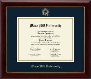 Mars Hill University Gold Embossed Diploma Frame in Gallery