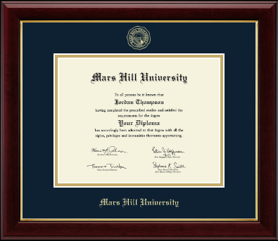 Mars Hill University diploma frame - Gold Embossed Diploma Frame in Gallery