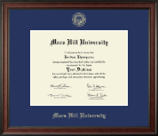 Mars Hill University Gold Embossed Diploma Frame in Studio