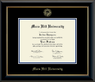 Mars Hill University Gold Embossed Diploma Frame in Onyx Gold