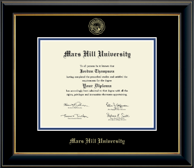Mars Hill University diploma frame - Gold Embossed Diploma Frame in Onyx Gold