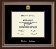 Waldorf College Gold Engraved Medallion Diploma Frame in Hampshire