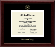 Waldorf College Gold Embossed Diploma Frame in Gallery