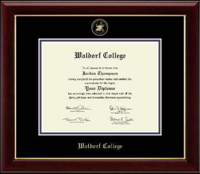 Waldorf College diploma frame - Gold Embossed Diploma Frame in Gallery