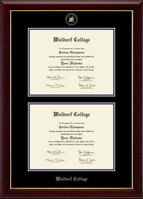 Waldorf College diploma frame - Double Diploma Frame in Gallery