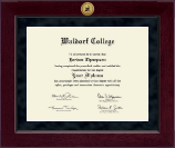 Waldorf College Millennium Gold Engraved Diploma Frame in Cordova