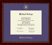 Waldorf College Gold Embossed Diploma Frame in Sutton