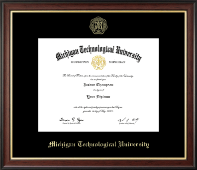 Michigan Technological University diploma frame - Gold Embossed Diploma Frame in Studio Gold
